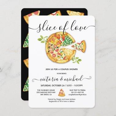 Slice of Love Pizza Party Shower Invitations