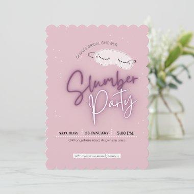 Slumber party bridal shower Invitations