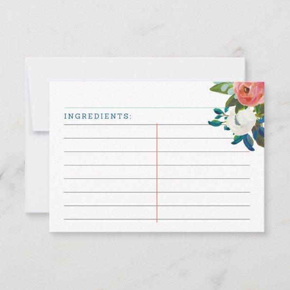 Small Recipe Invitations Painted Floral