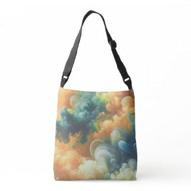 Smokey Textures: Abstract Art in Vibrant Colors Crossbody Bag