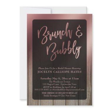 Smooth Rose Gold Barn Wood Brunch & Bubbly