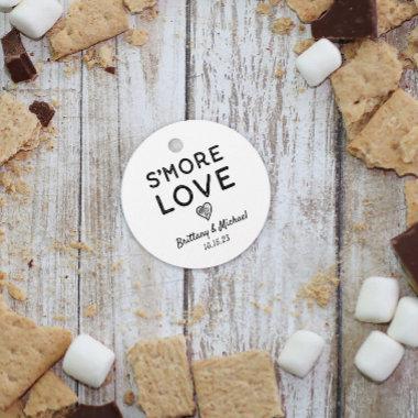 S'more Love Heart Black White Rustic Wedding Favor Tags