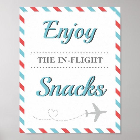 Snacks Food Table Travel Airplane Airline Party Poster
