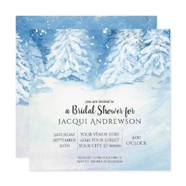 Snow Falling Winter Trees  | Square
