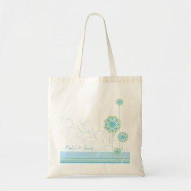 Snow Flower Swirls Blue Wedding Custom Gift Bag