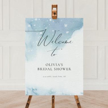 Snow in Love Blue Bridal Shower Welcome Foam Board