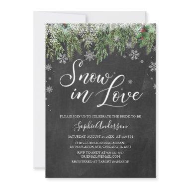 Snow in Love Snowflake Winter Bridal Shower Invitations