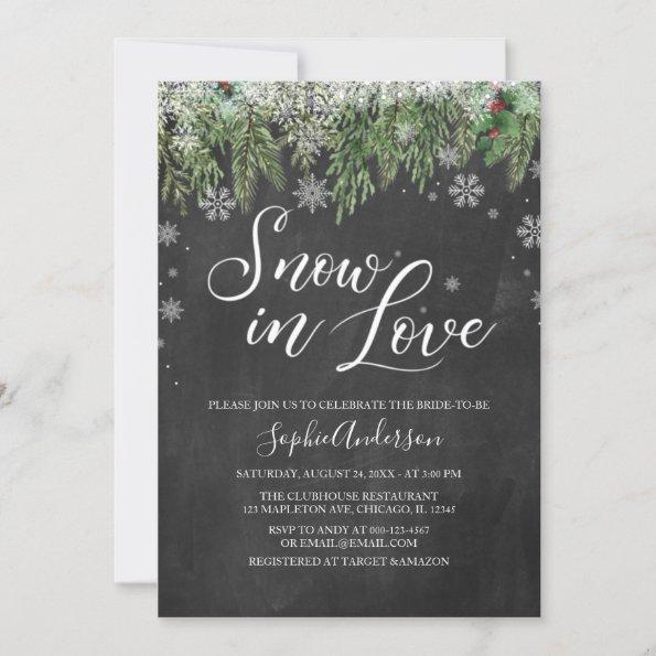 Snow in Love Snowflake Winter Bridal Shower Invitations