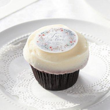 Snow in Love snowflakes elegant  Edible Frosting Rounds