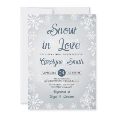 Snow in Love Snowflakes Winter Bridal Shower Invitations