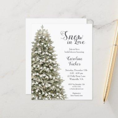 Snow in Love Tree Budget Bridal Shower Invite