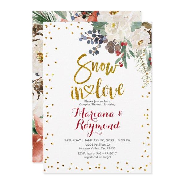Snow In Love White Christmas Floral Couples Shower
