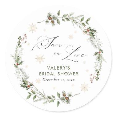 Snow in Love Winter  Classic Round Sticker