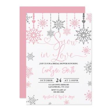 Snow In Love Winter Bridal Shower Invitations