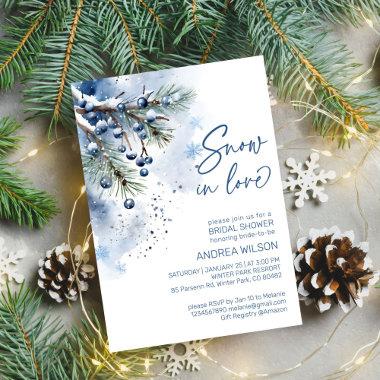 Snow in love winter bridal shower template