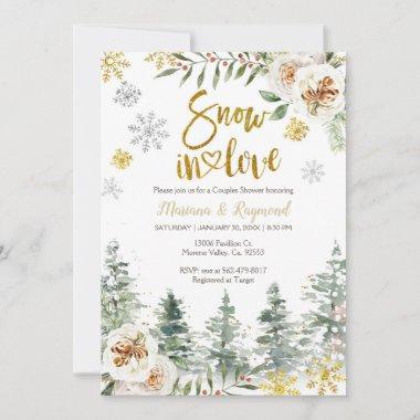 Snow In Love Winter Couples Shower Invitations
