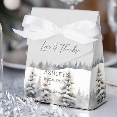 Snow in love winter pine forest bridal shower favo favor boxes