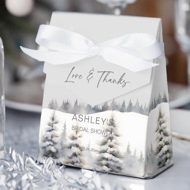 Snow in love winter pine forest  favo favor boxes