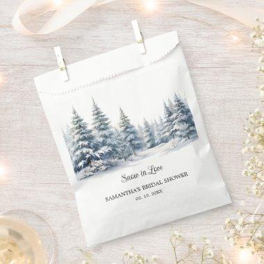 Snow in Love winter pine forest  Favor Bag
