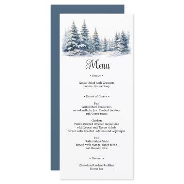 Snow in Love winter pine forest Menu