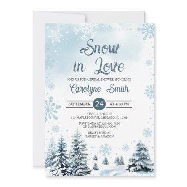 Snow in Love Winter Snowflakes Bridal Shower Invitations