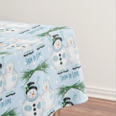 Snow In Love Winter Wedding Tablecloth