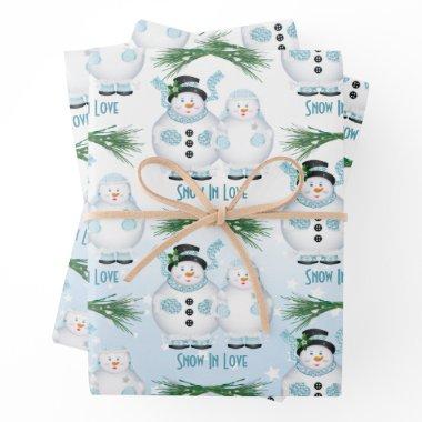 Snow In Love Winter Wedding Wrapping Paper Sheets