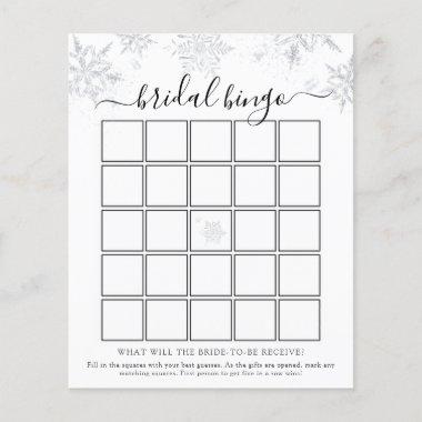 Snowflake Bridal Shower Bingo Game Invitations
