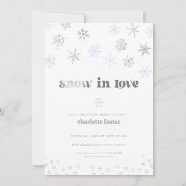 Snowflake Snow in Love Bridal Shower Invitations
