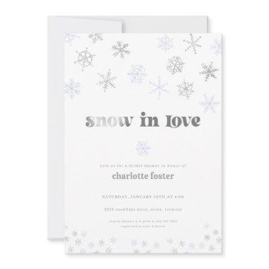 Snowflake Snow in Love Bridal Shower Invitations