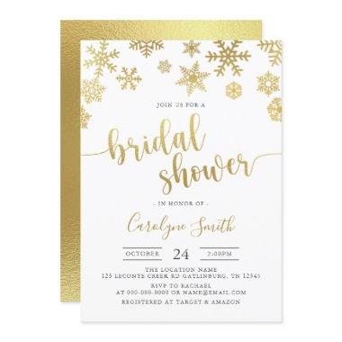 Snowflake Winter Bridal Shower Invitations