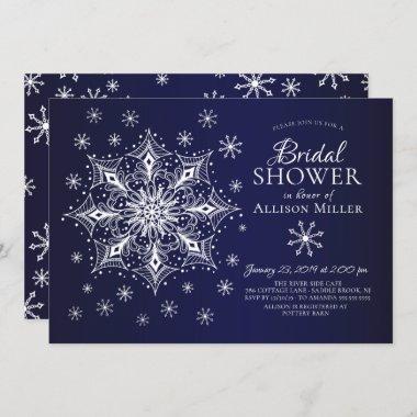 Snowflake Winter Bridal Shower Invitations