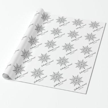 Snowflake Winter Wedding Wrapping Paper