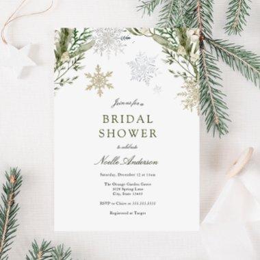 Snowflakes and Winter Greenery