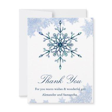Snowflakes Blue Winter Snowflake Thank You