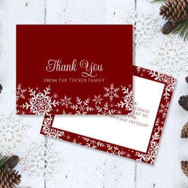 Snowflakes Christmas or Winter Red Thank You