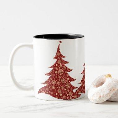 Snowflakes Christmas Tree Mug