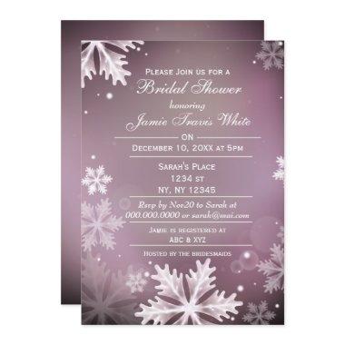Snowflakes Pink Winter  invite
