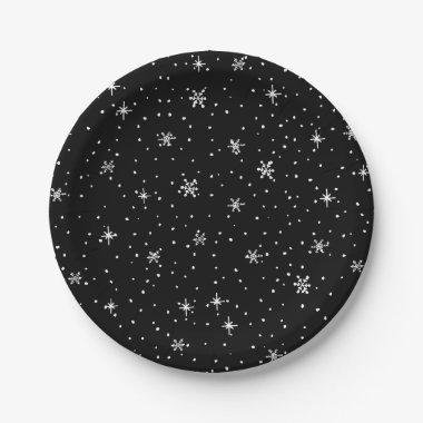 Snowy Night Winter party ware Paper Plates