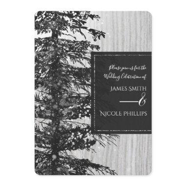 Snowy Tall Pine Tree Rustic Forest Winter Wedding
