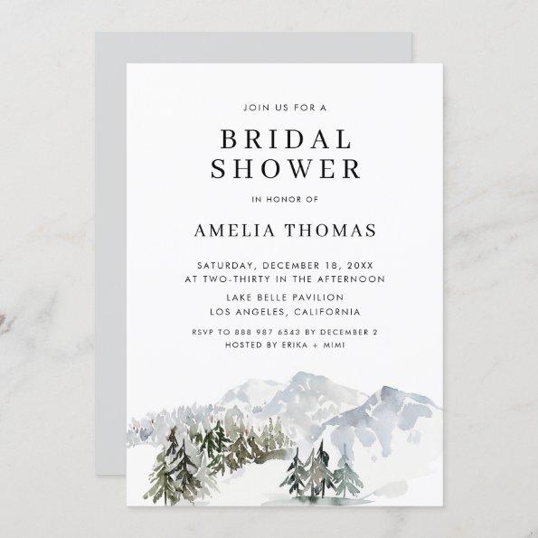 Snowy Winter Forest Woodland Bridal Shower Invitations