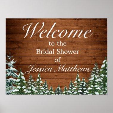 Snowy Wood & Forest Bridal Shower Welcome Sign