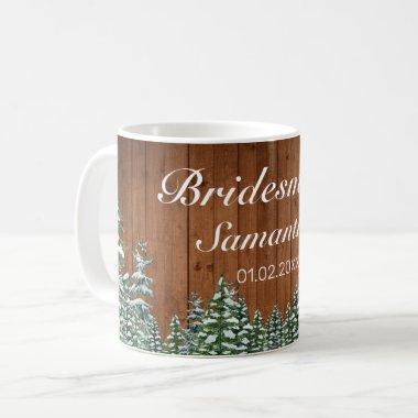 Snowy Wood & Forest Country Bridesmaid Wedding Coffee Mug