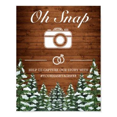 Snowy Wood & Forest Country Oh Snap Wedding Sign
