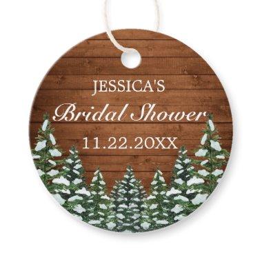 Snowy Wood & Forest Country Pine Bridal Shower Favor Tags