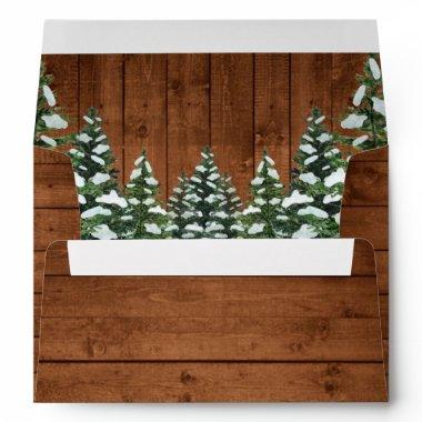 Snowy Wood & Forest Country Pine Custom Envelope