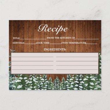 Snowy Wood & Forest Country Pine Recipe Invitations