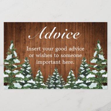 Snowy Wood & Forest Country Wedding Advice Card