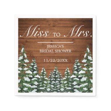 Snowy Wood & Forest Pine  Ms to Mrs Napkins