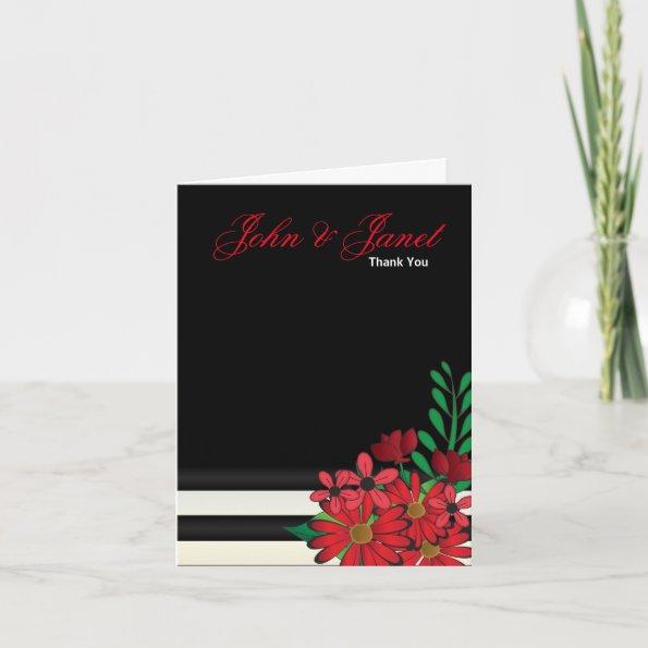 So Red Wedding Floral Invitations
